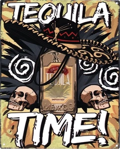 Cartel de chapa Moritz Tequila Time calavera 20 x 25 cm retro vintage Tin sign - Imagen 1 de 3