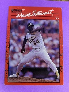 1990 Donruss Baseball #150 Dave Stewart - Oakland Athletics - Picture 1 of 2