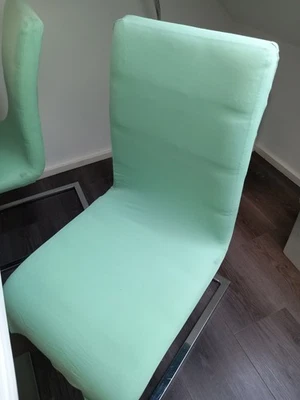 Stuhlhussen Hochlehner 4-er SET Mint/hellgrün Jersey TOP! - Bild 1 von 2