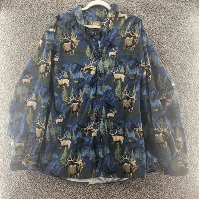 Cabela's 3XL blue Elk hunting long sleeve button up shirt - Image 1 of 4
