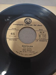 🎵 DON BACKY 🎵 NOSTALGIA CRONACA 45 JUKE BOX ITALY PRESS 1970 - Picture 1 of 2