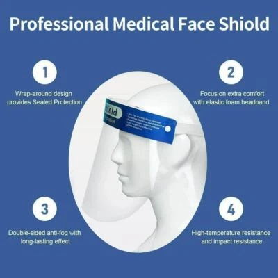 Safety Full Face Shield Protector Guard Reusable Washable * 10/20/50/100 - Image 1 of 4
