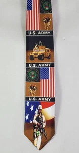 US Army Tank Patriotic Military American Soldier Flag Necktie - Picture 1 of 3