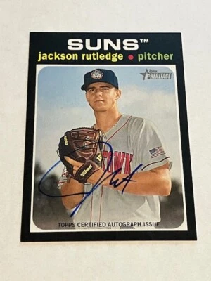 JACKSON RUTLEDGE auto 2020 Topps Heritage Minors - Image 1 of 2