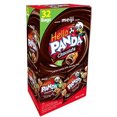 Meiji Hello Panda Cookies, Chocolate Crème Filled - 32 Count, 0.75oz Packages