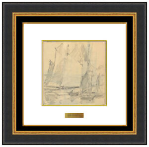 Edgar Alwin Payne Authentic Original Nautical Seascape Drawing Framed Artwork
