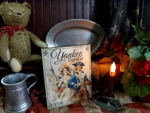 PRIMITIVE FOLK ANTIQUE VINTAGE COLONIAL AMERICANA STYLE YANKEE DOODLE 1776 SIGN - Picture 1 of 13