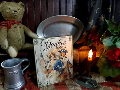 SIGNO PRIMITIVO FOLCLÓRICO ANTIGUO VINTAGE ESTILO COLONIAL AMERICANO YANKEE DOODLE 1776 Foto 1 de 4