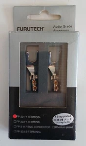 Furutech FP-201 (R) Connecteurs à bêche rhodiés, lot de 4. Prix de vente conseillé 106 £ - Photo 1/2