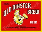 Old Master Brew Beer Label 18" x 24" Metal Sign