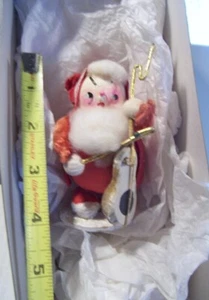 Vintage Christmas Cardboard Jolly Santa Claus Gnome Ornament 4 in Japan - Imagen 1 de 5