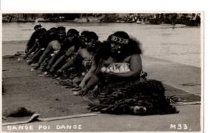 B14-80732 Circa 1935 RPPC Photo Postcard Hawaii Canoe Poi Dance FREE SHIP US - Picture 1 of 2