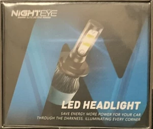 Nighteye H7 LED Headlight Bulbs 72W 9000LM 6500K Bright Hi-Lo/Beam Canbus Error - Picture 1 of 6