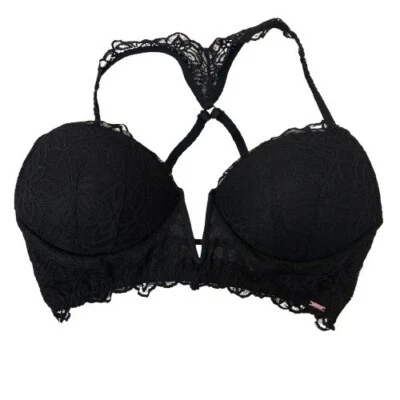 PINK Date Push-up Sexy Black Lace Bra Size Large - Image 1 of 4