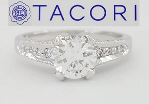 TACORI Crescent 18k White Gold Semi-Mount Diamond Engagement Ring 0.25 ct $2,630 - Picture 1 of 8