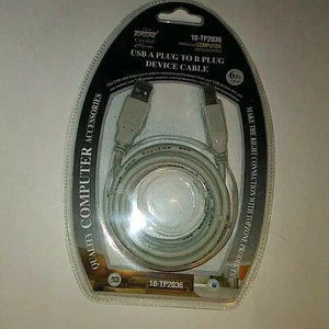 Accesorios de computadora de calidad nuevo en paquete 6' USB A enchufe a B impresora de cable dispositivo - Imagen 1 de 2