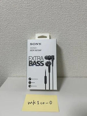 SONY earphone deep bass model MDR-XB75AP B canal type From Japan new - Image 1 of 4