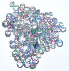 COLLECTION OF 100 RAINBOW IRIS GLASS RHINESTONES - VARIOUS SIZES