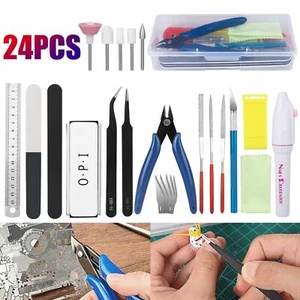 24PCS Gundam Modeler Basic Tool Set Craft Kit Car Model Hobby Building Repairing - Picture 1 of 7