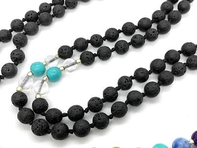 Awaken Your Kundalini Energized 7 Chakra mala Hand Knotted 108 mala beads - Image 1 of 4