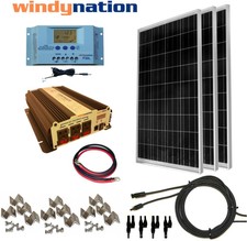 COMPLETE KIT 300 W Watt 300W Solar Panel + 1500W Inverter 12V RV Boat Off Grid