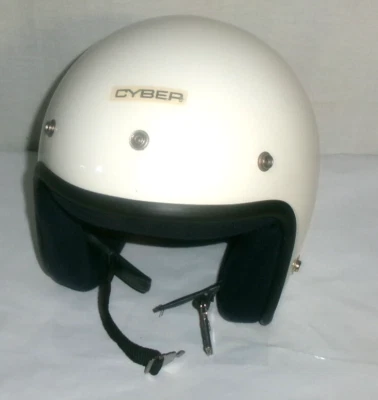 Casco blanco retro vintage CYBER DOT motociclismo Foto 1 de 4