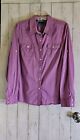 Tommy Hilfiger Women's Button Up Shirt Size XL Long Sleeve Purple 100% Cotton