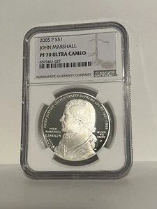 PF70 2005 P John Marshall Commemorative Proof Silver Dollar NGC UCAM * - Picture 1 of 2