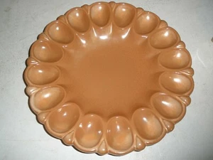 Vintage Frankoma Deviled Egg Plate Brown No. 819 - Picture 1 of 4