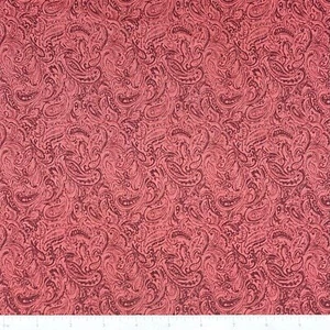 Paisley Floral Red Sewing Quilting Cotton Fabric 1/2 Yard - Picture 1 of 2