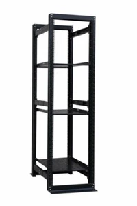 42U 19" 4 Post Open Frame Adjustable Network Server Rack Enclosure w/ 2 shelves - Afbeelding 1 van 5
