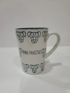 Pfaltzgraff Think Pawsitive Coffee Tea Dog Face Mug 16 oz  Blue  White 5" - Picture 1 of 6