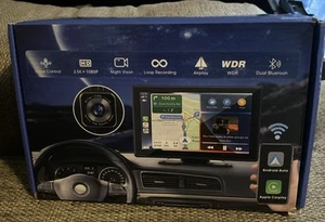 Hererod Portable Wireless Carplay Car Stereo with 2.5K Dash Cam - 9" HD IPS S... - Picture 1 of 2