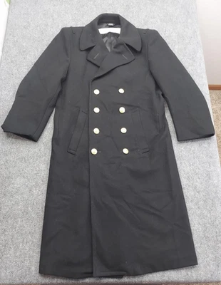 Flying Cross Overcoat Mens 42 Short Black Wool Melton US Naval Academy Dress USA - Image 1 of 4