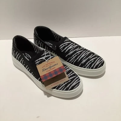 Dearfoams Original Sophie Comfort Black Zebra Slip-on Sneaker Shoes Wmns Sz 7M - Image 1 of 4