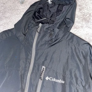 Columbia Omni-Shield Black Full Zip Hooded Jacket Men’s Large L Rain Windbreaker - Picture 1 of 14