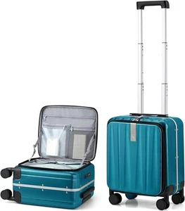 Hanke 16" Handgepäck mit Rollen, kleine Hartschale karibikblau Untersitz - Bild 1 von 9