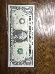 1969 $1 Dollar Bill Serial Number Fancy D Mint - Picture 1 of 2