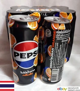Empty PEPSI ZERO ORANGE Cola can THAILAND 325ml 2024 NEW LOGO Asia Collect 6" TH - Imagen 1 de 17