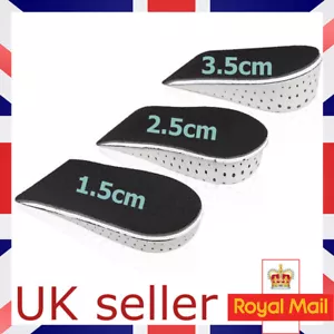 Shoe Height Increase Insoles Heel Lift 1.5/2.5/3.5cm Pads Sole Foot Washable - Picture 1 of 13