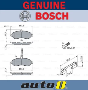 Brand New Bosch Front Brake Pads for Citroen Dispatch G9 2L Diesel RH 2007 - On - Picture 1 of 4