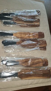 Set x 3, 15 Utensilien. Umweltfreundliche Spurtle Teakholz Kochutensilien. Neu. - Bild 1 von 7