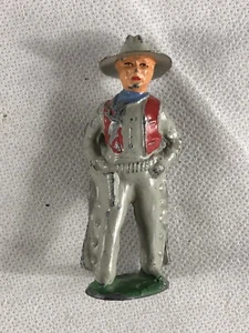Vintage Barclay Manoil Lead Figure Cowboy with Tin Hat(Grey) - Picture 1 of 5