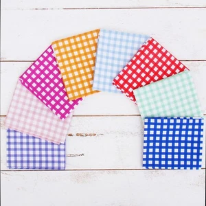 Threadart 8 Fat Quarter Bundles Sets - Gingham Prints 100% Cotton Fabric - Picture 1 of 7