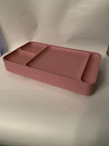 VINTAGE Lot 6 TUPPERWARE Divided Food Trays Picnic Camping 1535 Pink / Mauve - Picture 1 of 6