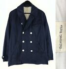 Men's Vtg Universal Works Jacket Navy Cotton Double Breasted Coat Size M