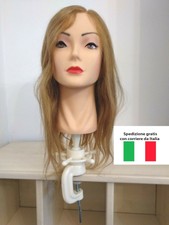 TESTINA DA ALLENAMENTO, ESERCITAZIONE, PER PARRUCCHIERI CON MORSETTO DA TAVOLO