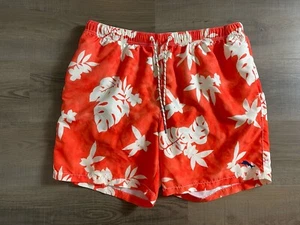 TOMMY BAHAMA Relax Men’s XL Swim Trunks Orange White Floral AOP Beach Resort - Picture 1 of 4