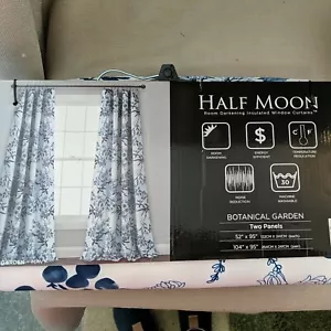 2  Botanical Garden Room Darkening Window Curtain Panels 52"x95" Each - Picture 1 of 5