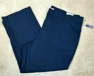 NWT Catherines Secret Slimmer Right Fit Pants Blue Sz 24WP Stretch Career Casual - Picture 1 of 12